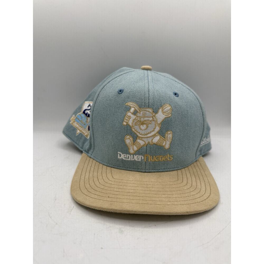 Denver Nuggets NBA Basketball 25th Anniversary Denim Suede Fitted Hat Cap
